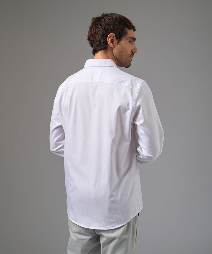 CAMISA MANGA LARGA PECHERA OJAL CLASSIC FIT BLANCO PV26