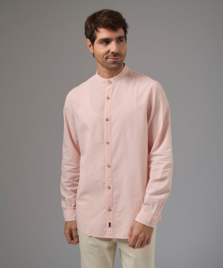 CAMISA MANGA LARGA SEER SUCKER CUELLO NERU CLASSIC FIT ROSA PV26
