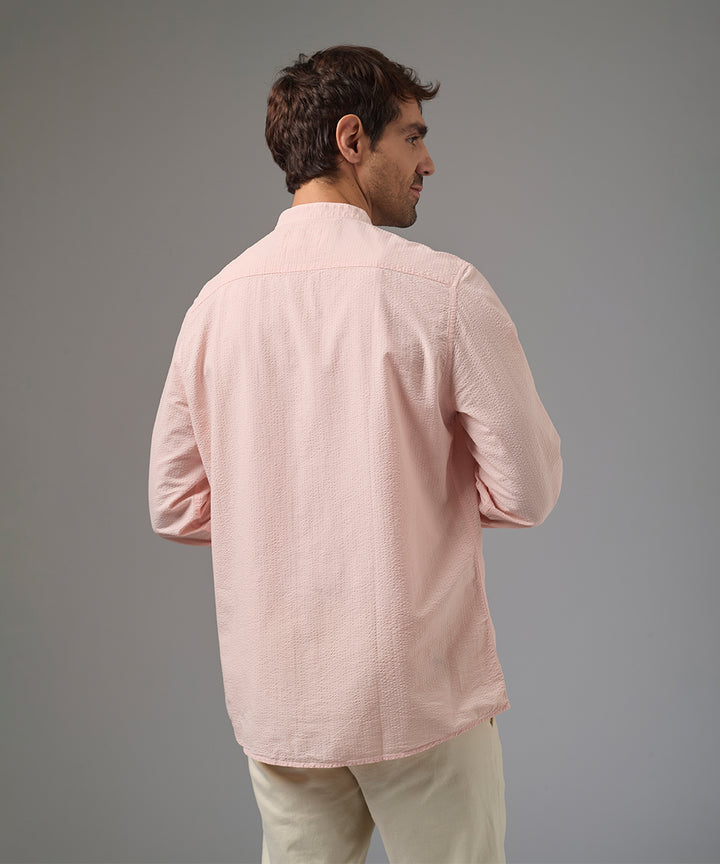 CAMISA MANGA LARGA SEER SUCKER CUELLO NERU CLASSIC FIT ROSA PV26