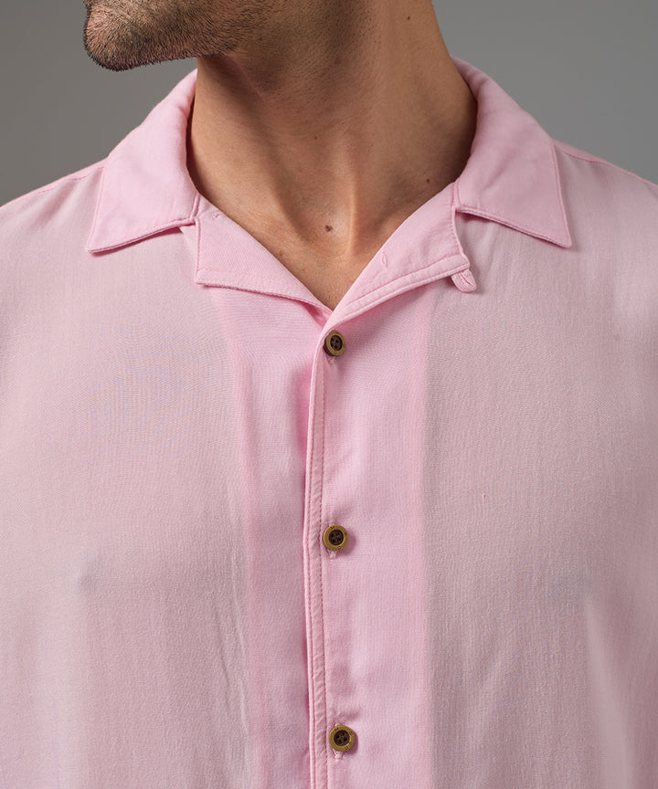CAMISA MANGA CORTA CUELLO RESORT CLASSIC FIT ROSA PV26