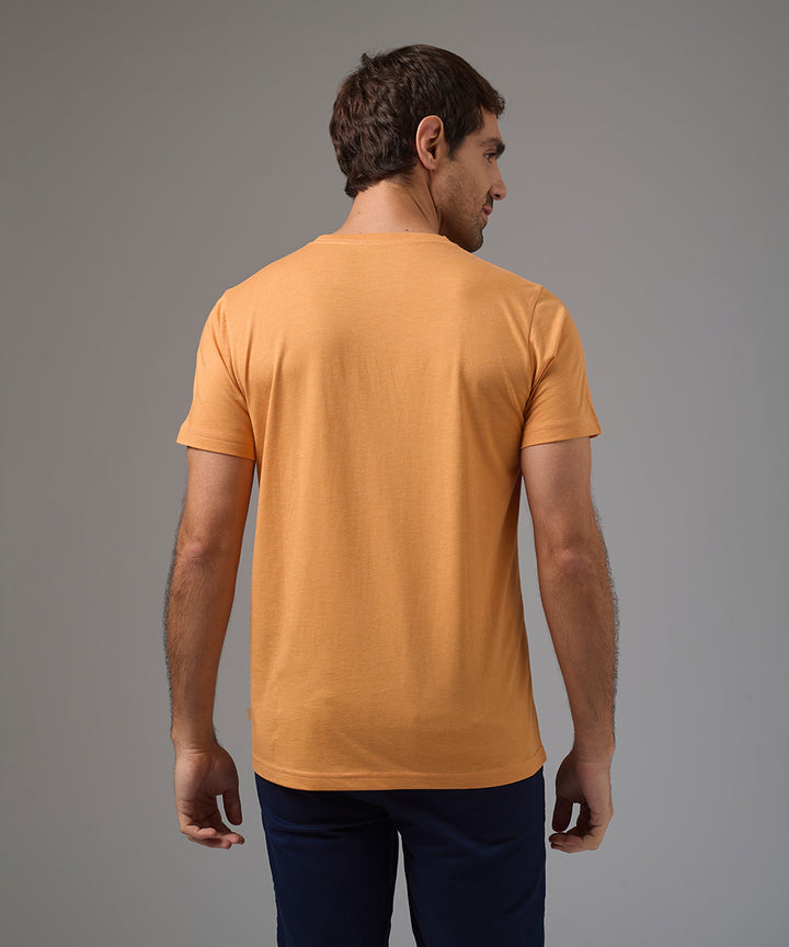 POLO MANGA CORTA JERSEY CUELLO REDONDO BASICO NARANJA PV26