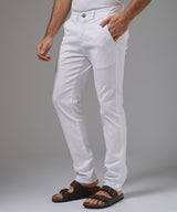 PANTALON DRILL FLAT FRONT SLIM FIT BLANCO PV26