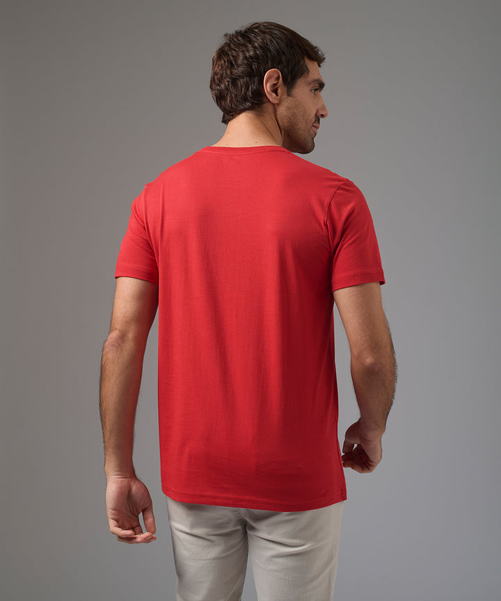 POLO MANGA CORTA JERSEY CUELLO REDONDO BASICO ROJO PV26