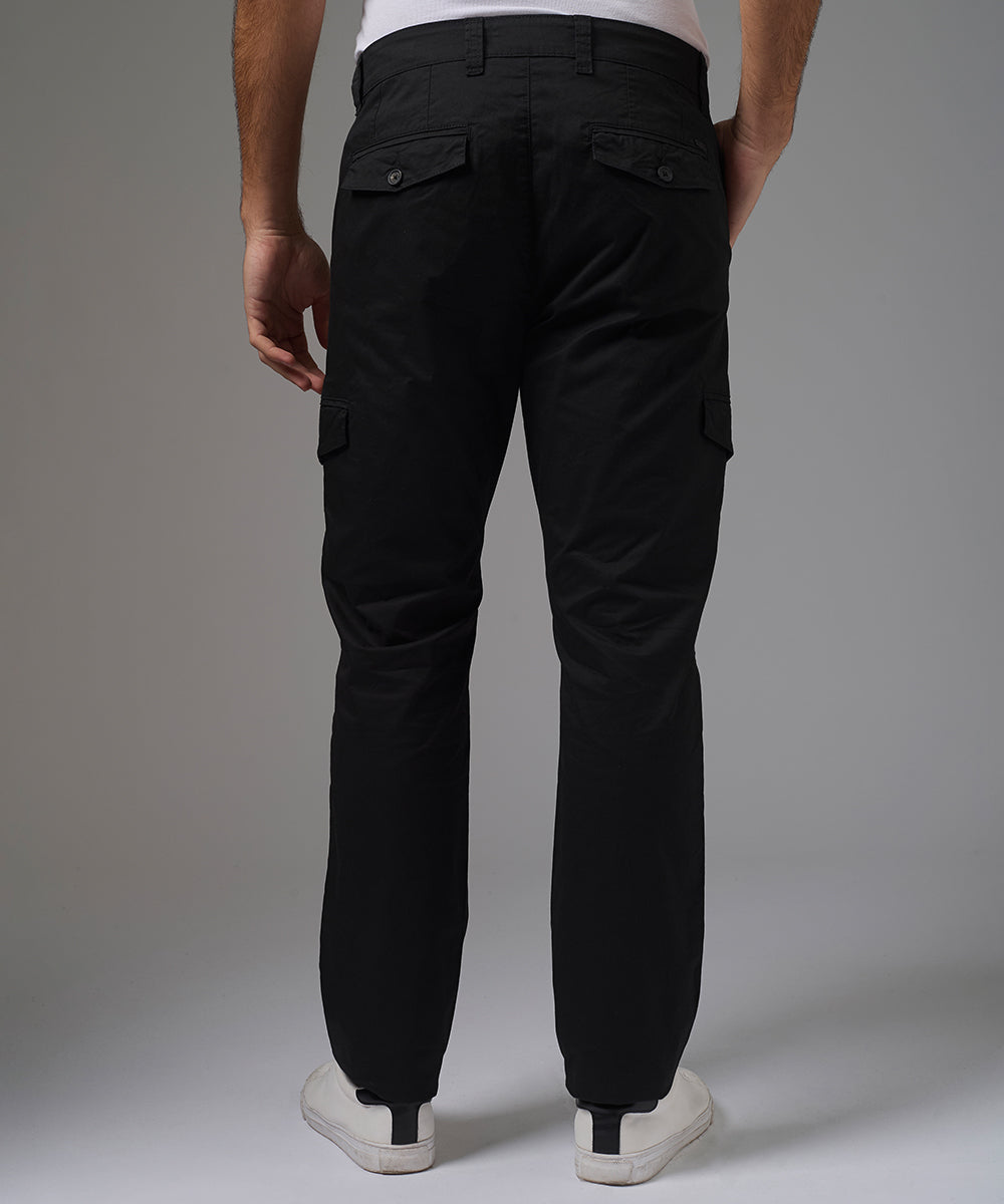 PANTALON DRILL LOOK CARGO SLIM FIT NEGRO PV26
