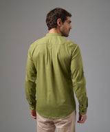 CAMISA MANGA LARGA ROLL UP CASUAL LOOK LINO CR C.NERU CLASSIC FIT VERDE CLARO PV26