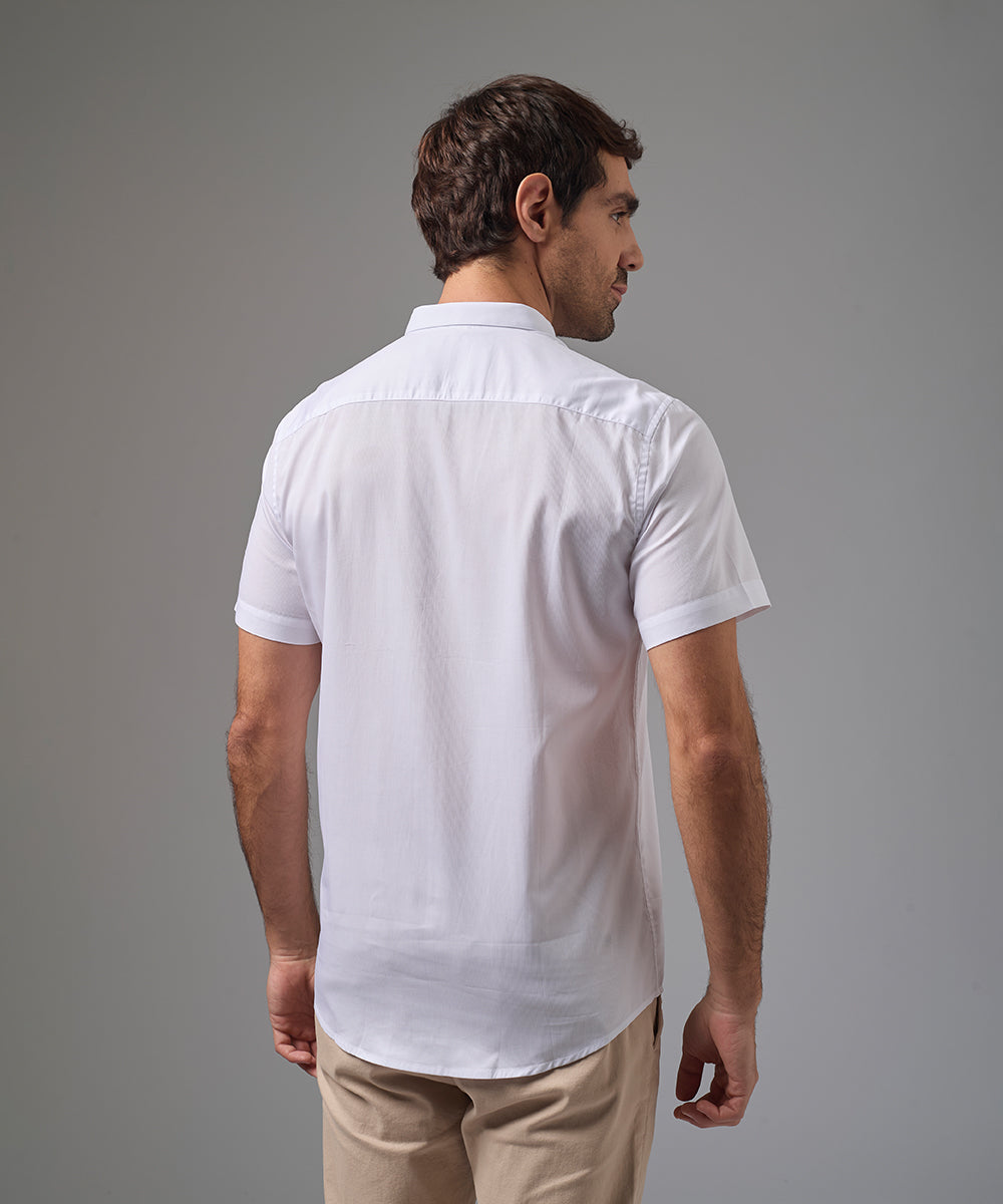 CAMISA MANGA CORTA CUELLO MICRO BD CLASSIC FIT BLANCO PV26