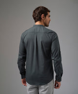 CAMISA MANGA LARGA ROLL UP CASUAL LOOK LINO CR C.NERU CLASSIC FIT PLOMO PV26