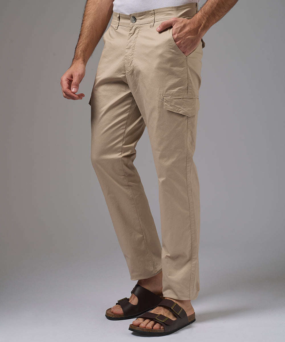 PANTALON DRILL LOOK CARGO SLIM FIT BEIGE PV26