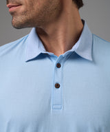 POLO MANGA CORTA JERSEY CUELLO BOX CELESTE PV26