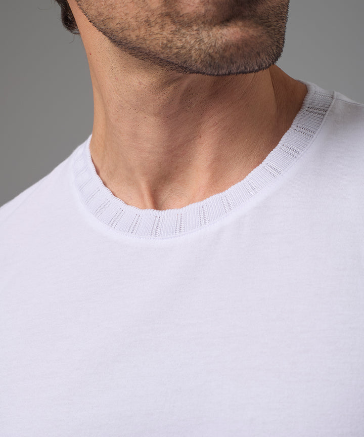 POLO MANGA CORTA JERSEY CUELLO RECTILINEO BLANCO PV26