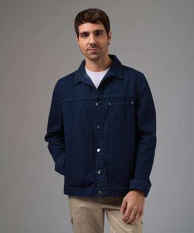 CASACA DENIM PECHERA OJAL SOBRETEÑIDO INDIGO PV26