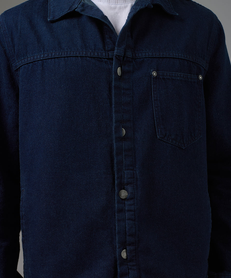 CASACA DENIM PECHERA OJAL SOBRETEÑIDO INDIGO PV26