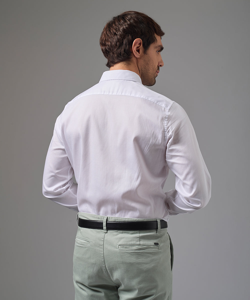 CAMISA MANGA LARGA DE VESTIR CUELLO BUTTON DOWN BLANCO PV26