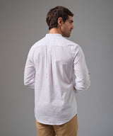 CAMISA MANGA LARGA LOOK LINO ROLL UP CASUAL CR C.NERU CLASSIC FIT BLANCO PV26