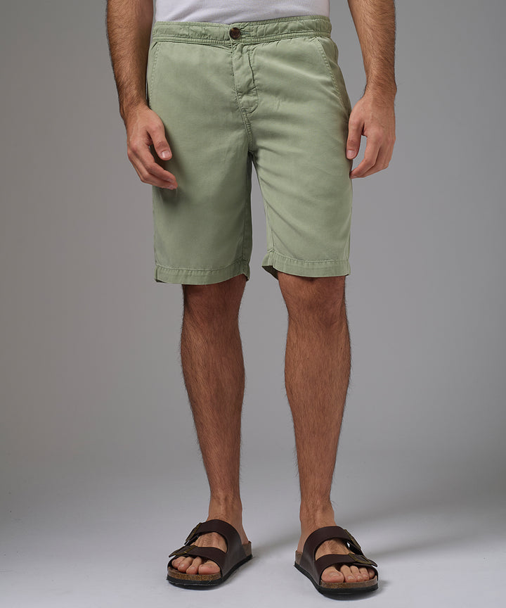 BERMUDA TENCEL CON ELASTICO SLIM FIT VERDE CLARO PV26