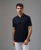 POLO MANGA CORTA JERSEY CUELLO BOX AZUL MARINO PV26