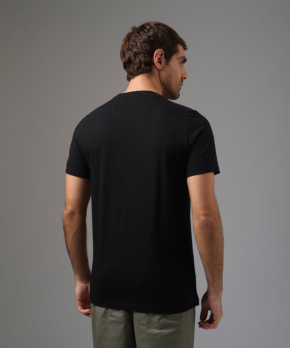 POLO MANGA CORTA JERSEY CUELLO RECTILINEO NEGRO PV26