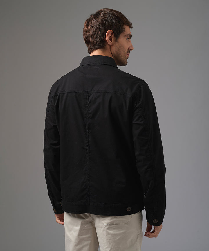 CASACA TAFETA CUELLO REMOVIBLE NEGRO PV26