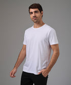 POLO MANGA CORTA BASICO CUELLO REDONDO BLANCO PV26
