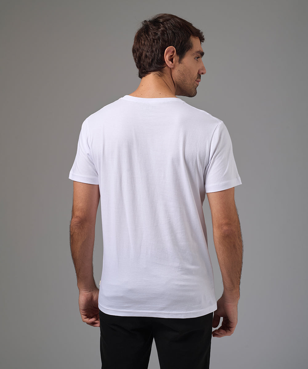 POLO MANGA CORTA BASICO CUELLO REDONDO BLANCO PV26