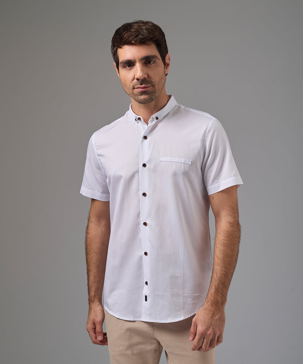CAMISA MANGA CORTA CUELLO MICRO BD CLASSIC FIT BLANCO PV26