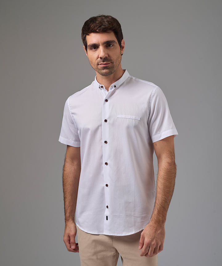 CAMISA MANGA CORTA CUELLO MICRO BD CLASSIC FIT BLANCO PV26