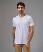 POLO MANGA CORTA CUELLO V BASICO BLANCO PV26