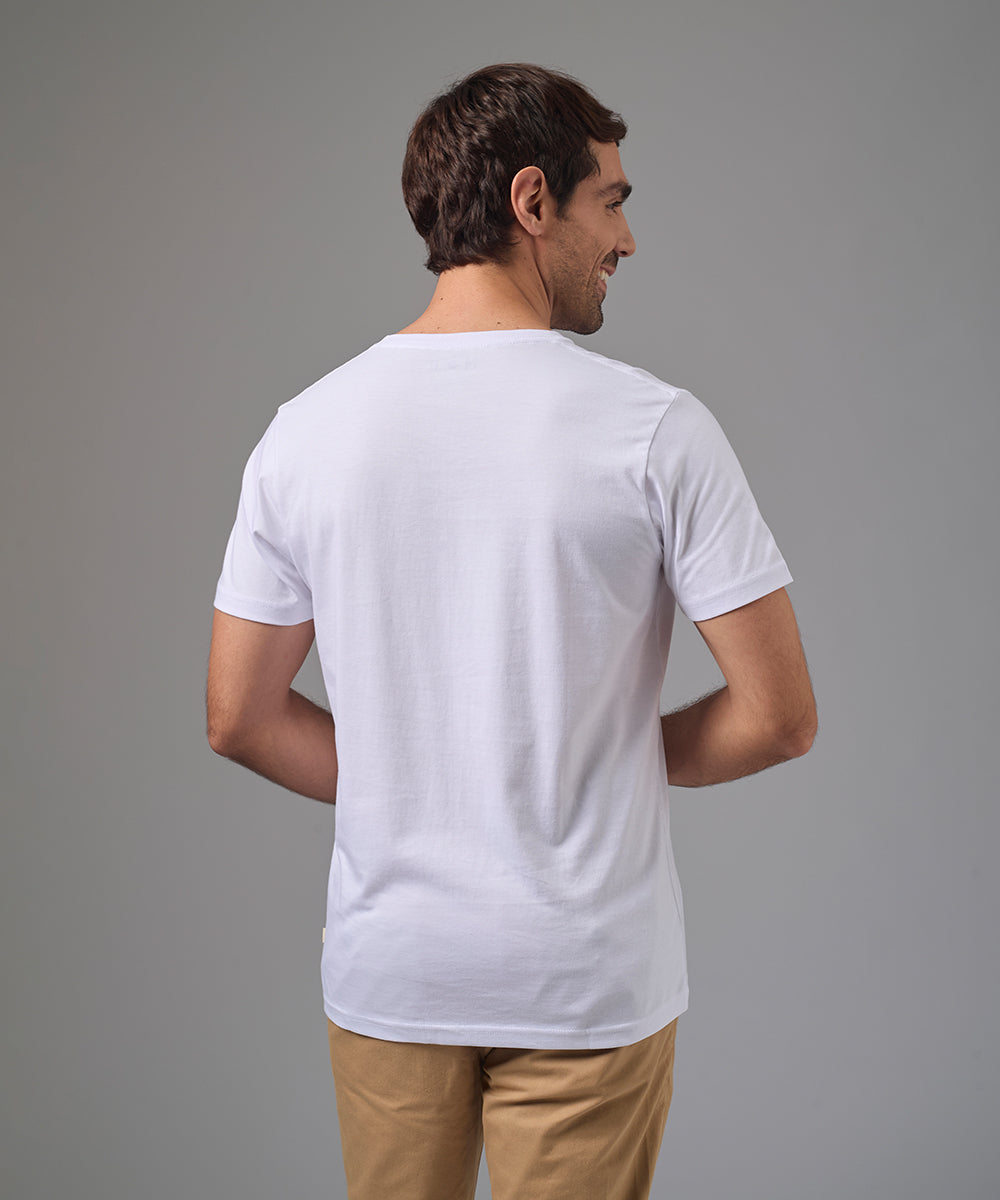 POLO MANGA CORTA CUELLO V BASICO BLANCO PV26
