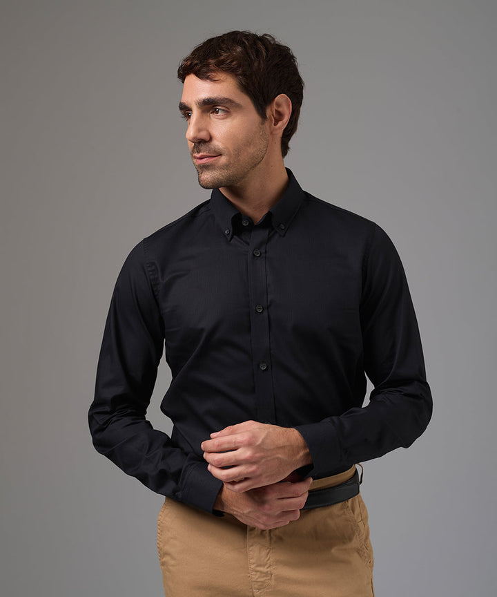CAMISA DE VESTIR MANGA LARGA ALGODÓN CUELLO BUTTON DOWN