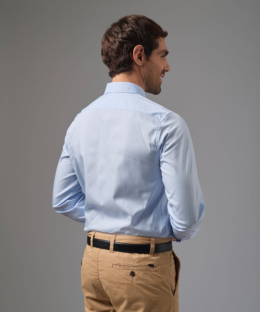 CAMISA MANGA LARGA DE VESTIR CUELLO BUTTON DOWN CELESTE PV26