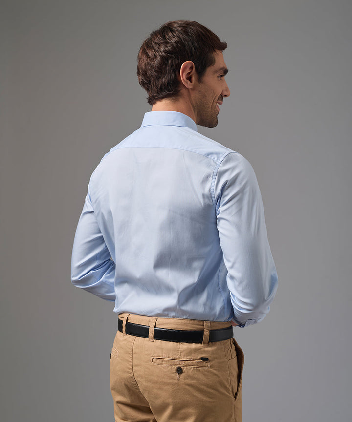 CAMISA DE VESTIR MANGA LARGA ALGODÓN CUELLO BUTTON DOWN