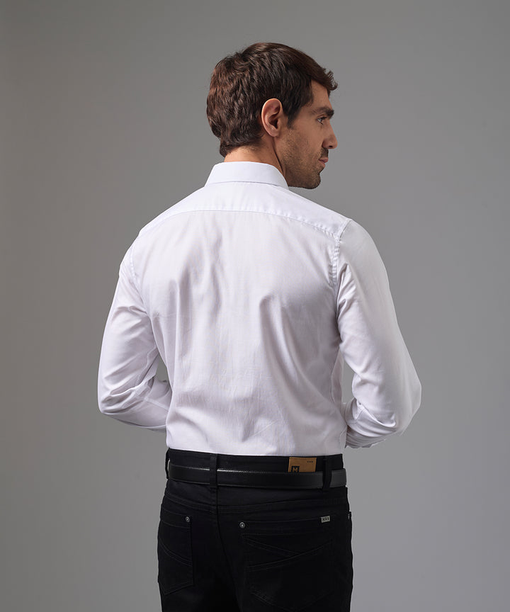 CAMISA MANGA LARGA DE VESTIR CUELLO SPREAD BLANCO PV26