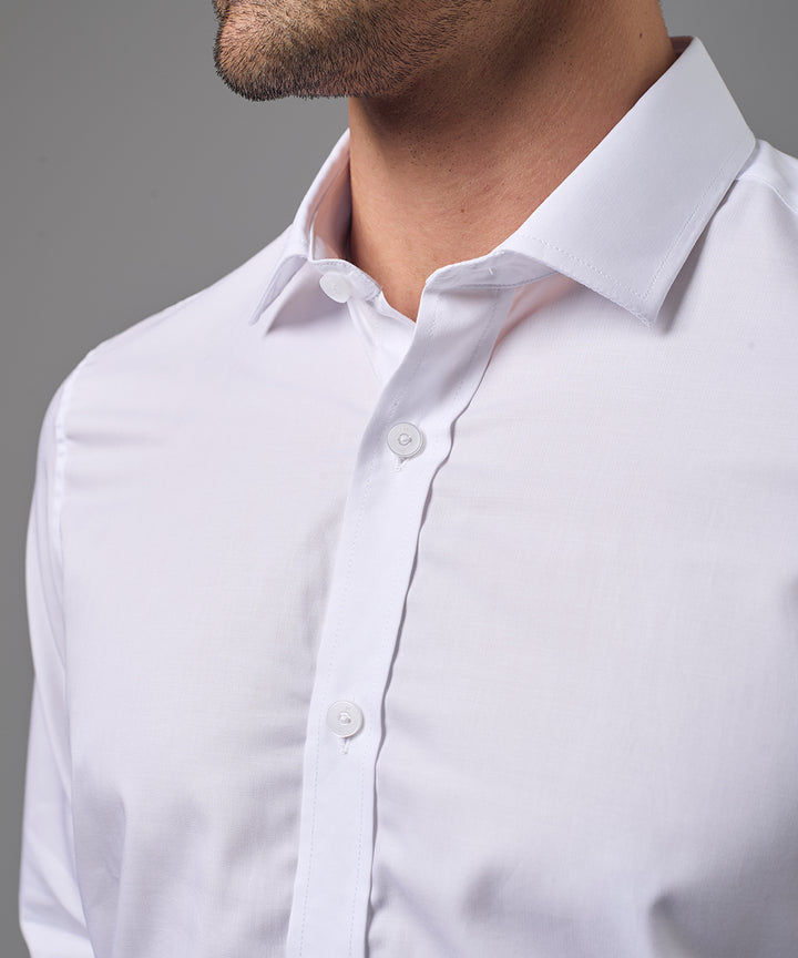 CAMISA MANGA LARGA DE VESTIR CUELLO SPREAD BLANCO PV26