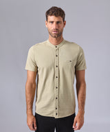 POLO MANGA CORTA PIQUE CUELLO NERÚ VERDE OLIVO OI24
