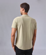 POLO MANGA CORTA PIQUE CUELLO NERÚ VERDE OLIVO OI24