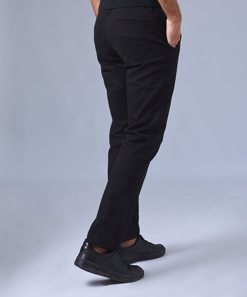 PANTALON DRILL FLAT FRONT SLIM FIT NEGRO TT24