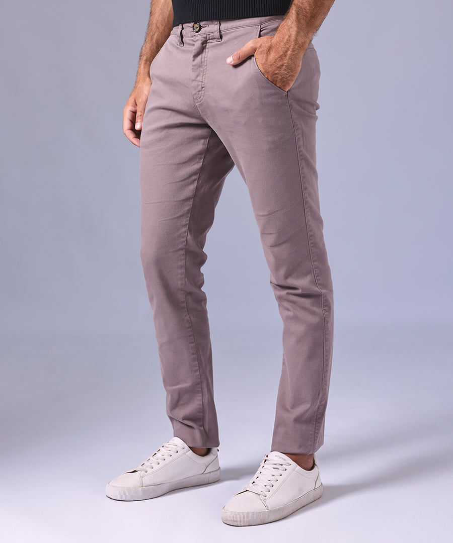 PANTALON DRILL FLAT FRONT SLIM FIT COCOA OI24