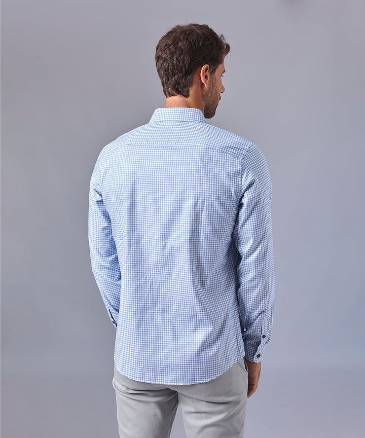 CAMISA MANGA LARGA PECHERA OJAL CLASSIC FIT VERDE CUADROS OI24