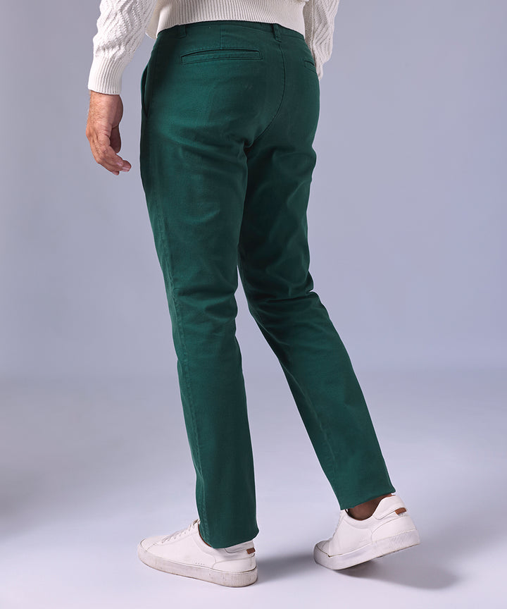 PANTALON DRILL FLAT FRONT SLIM FIT VERDE BOTELLA OI24