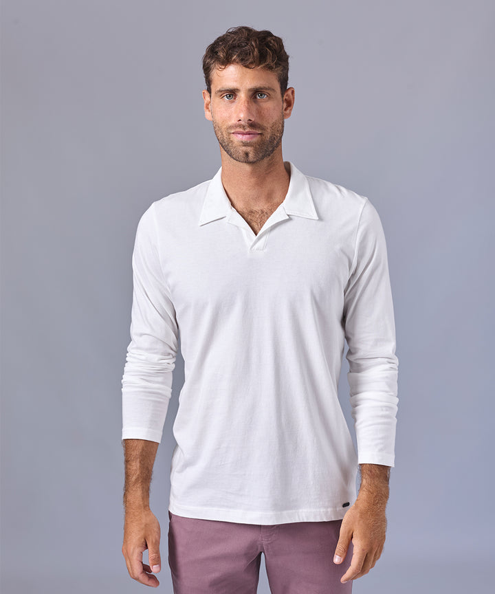 POLO MANGA LARGA JERSEY CUELLO RESORT HUESO OI24