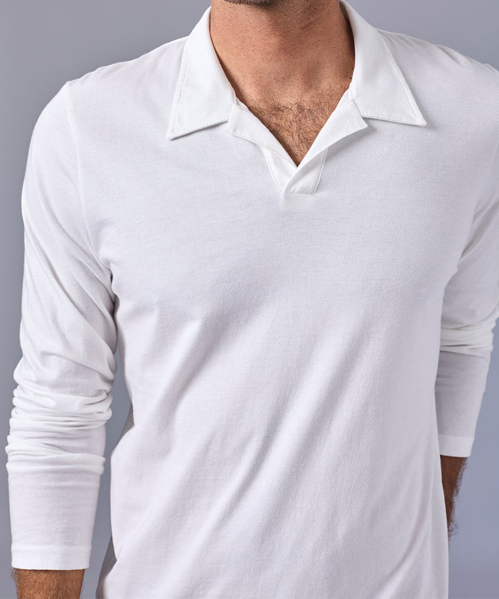 POLO MANGA LARGA JERSEY CUELLO RESORT HUESO OI24