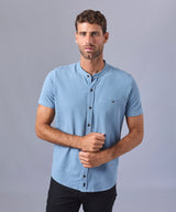 POLO MANGA CORTA PIQUE CUELLO NERÚ ACERO OI24