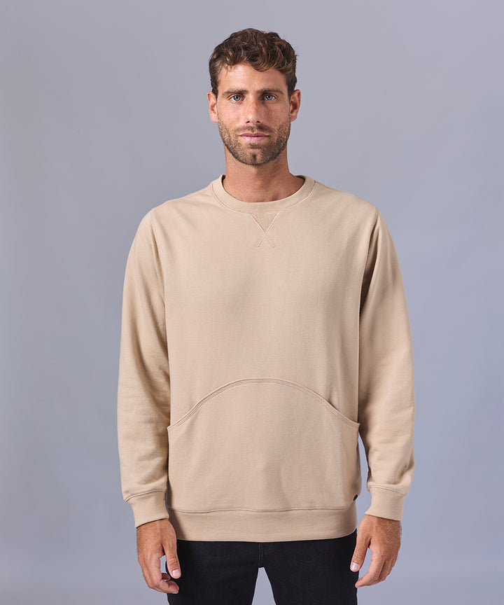 POLERA MANGA LARGA CON BOLSILLO EXTRA GRANDE OI24 BEIGE