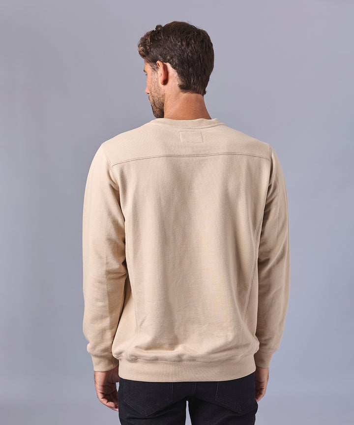 POLERA MANGA LARGA CON BOLSILLO EXTRA GRANDE OI24 BEIGE
