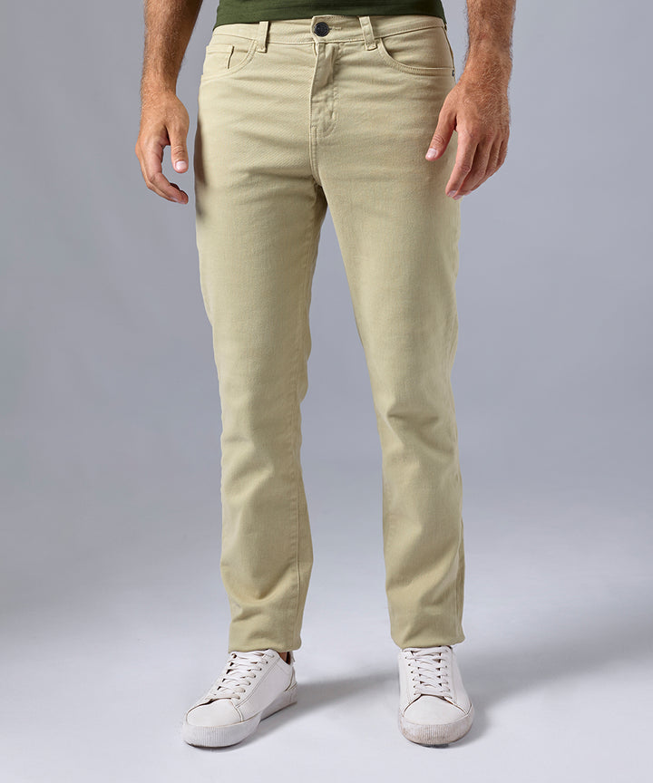 PANTALON DENIM SPANDEX SLIM FIT VERDE OLIVO OI24