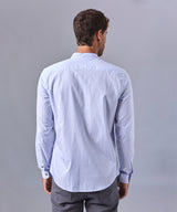 CAMISA MANGA LARGA CUELLO NERU DESMONTABLE CLASSIC FIT CELESTE CUADROS OI24