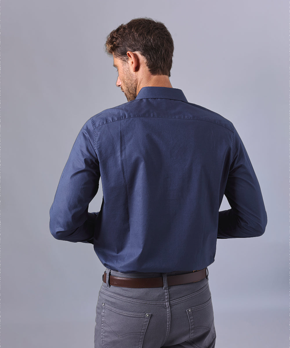 CAMISA MANGA LARGA DE VESTIR C. SPREAD AZUL MARINO OI24
