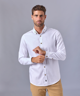 CAMISA MANGA LARGA CUELLO NEW BUTTON DWON SLIM FIT BLANCO OI24