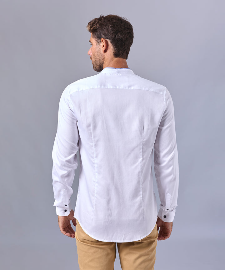 CAMISA MANGA LARGA CUELLO NERU DESMONTABLE SLIM FIT BLANCO OI24