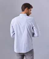 CAMISA MANGA LARGA CUELLO PUNTA REDONDO CLASSIC FIT GRIS RAYAS OI24